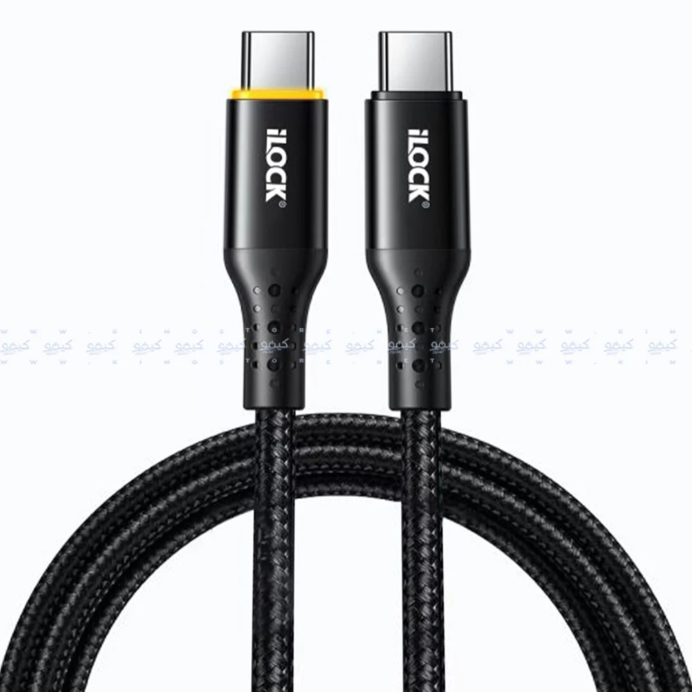 iLock 5097 Type-C To Type-C Cable 100W Fast Charging 1m - Black - Image 2