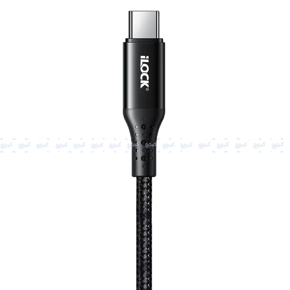 iLock 5097 Type-C To Type-C Cable 100W Fast Charging 1m - Black - Image 3