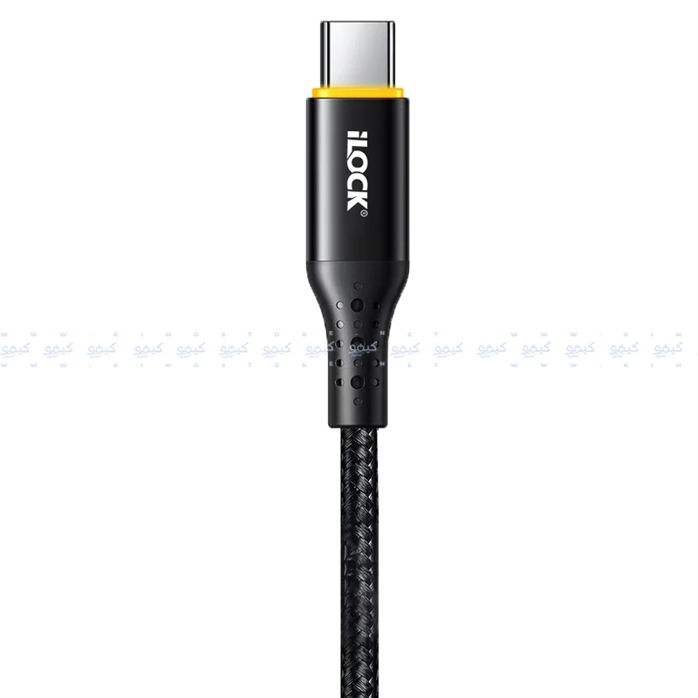 iLock 5097 Type-C To Type-C Cable 100W Fast Charging 1m - Black - Image 4