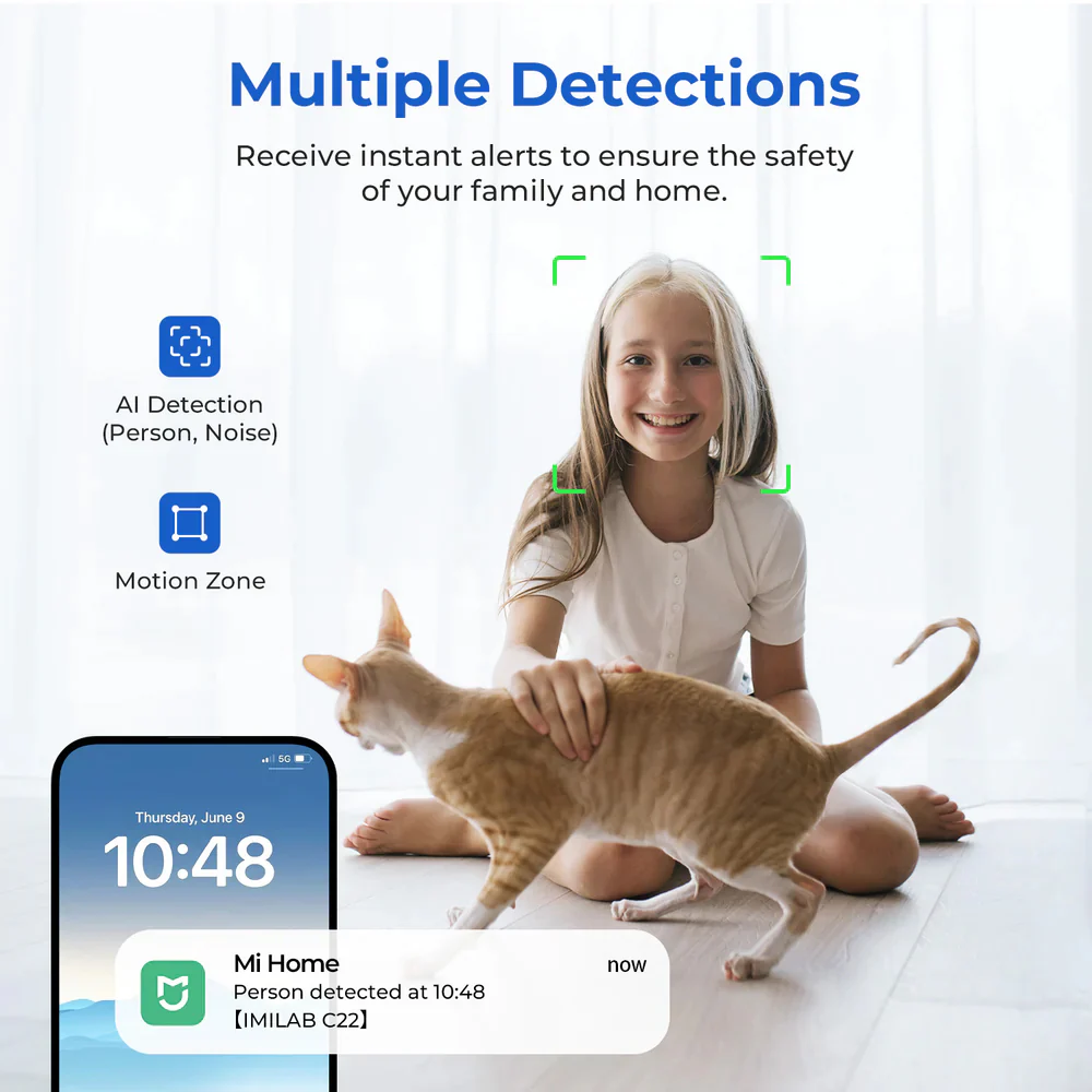 Xiaomi IMILAB C22 Wi-Fi Pan & Tilt AI Indoor Security Camera 3K 5MP (Mic) - Image 5