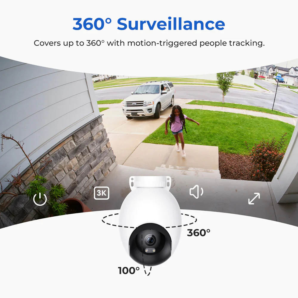 Xiaomi IMILAB EC6 Wi-Fi 360° Pan & Tilt AI Outdoor Security Camera 3K 5MP (Mic) (Full Color) - Image 4