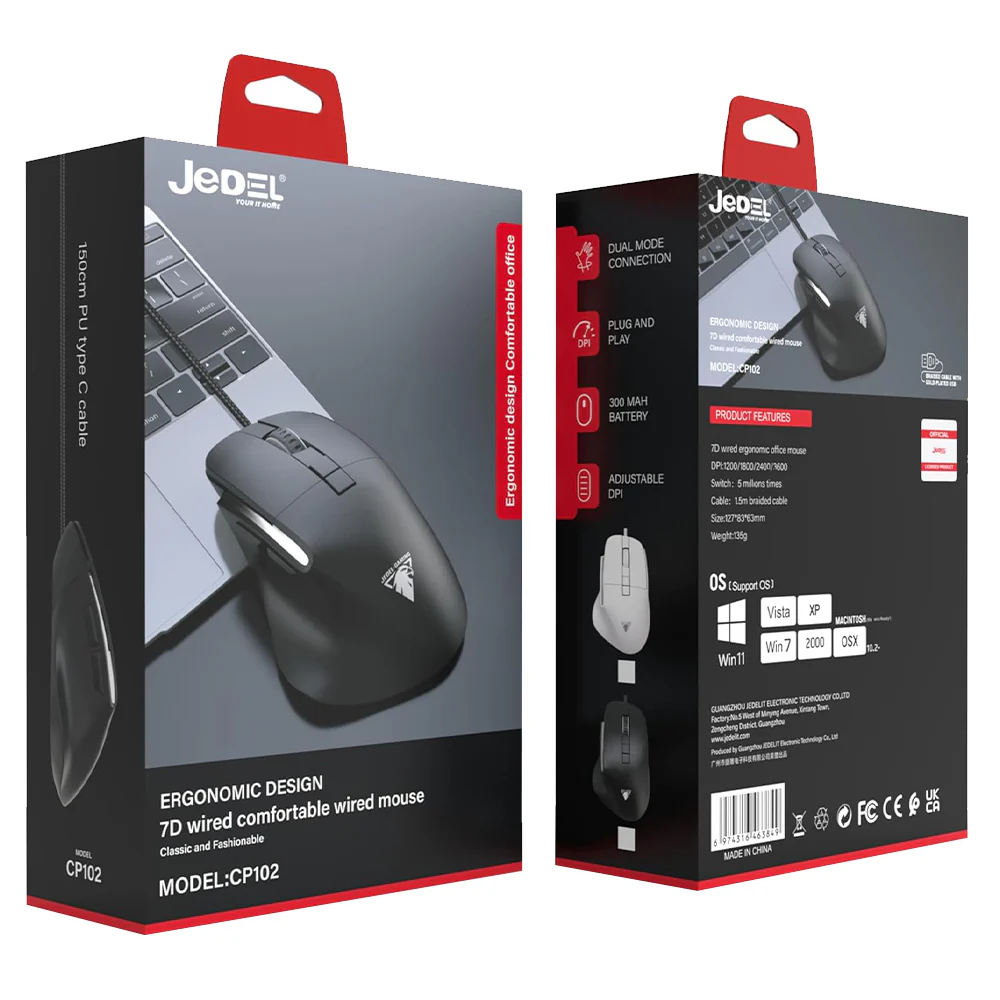 Jedel CP102 Wired Gaming Mouse 3600Dpi - Image 3