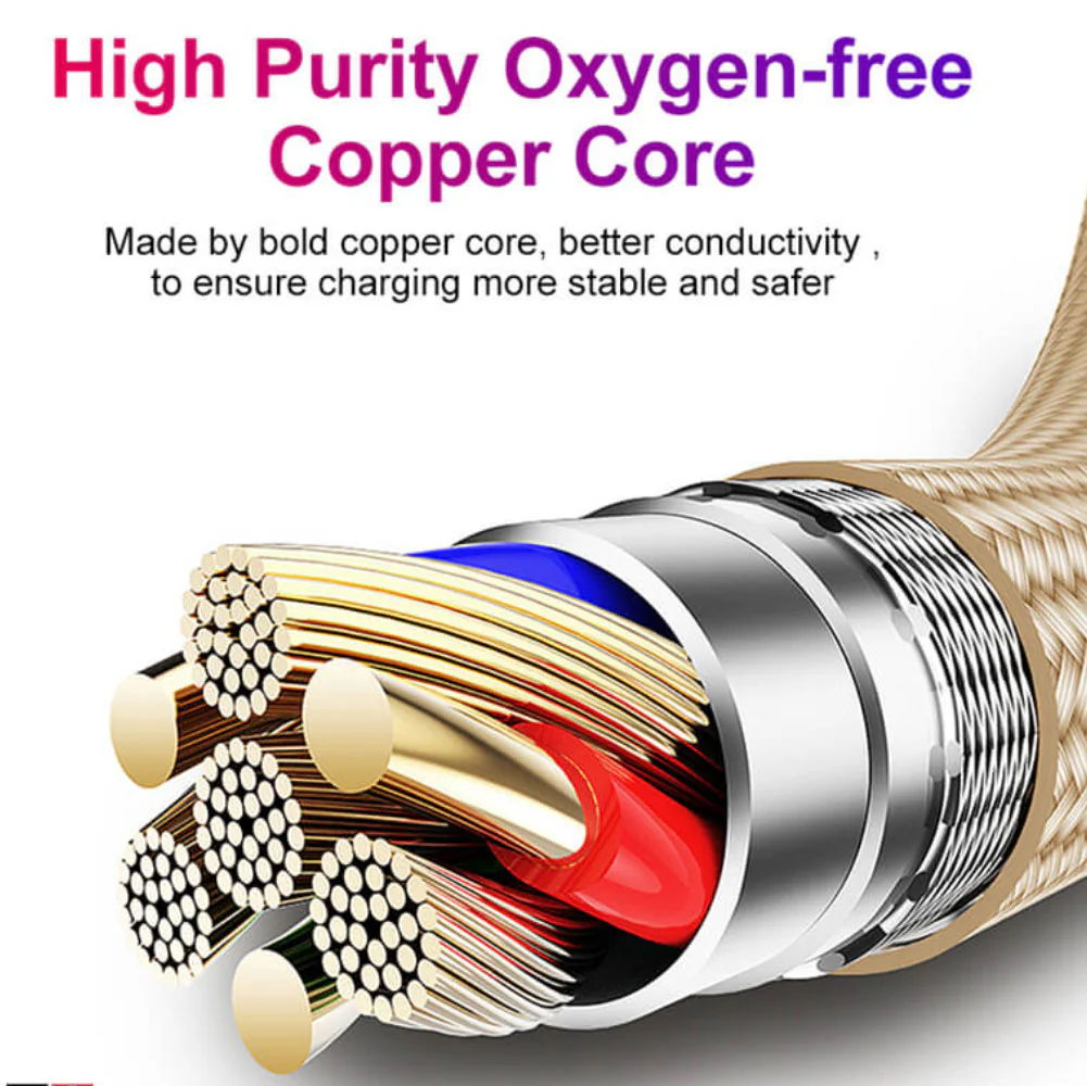 Jellico GS-10 USB To Type-C Cable 3.1A Fast Charging 1m - Gold - Image 2
