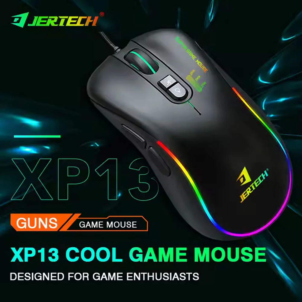 Jertech XP13 GUNS Macro Pro Wired Rainbow Gaming Mouse 3600Dpi - Image 5