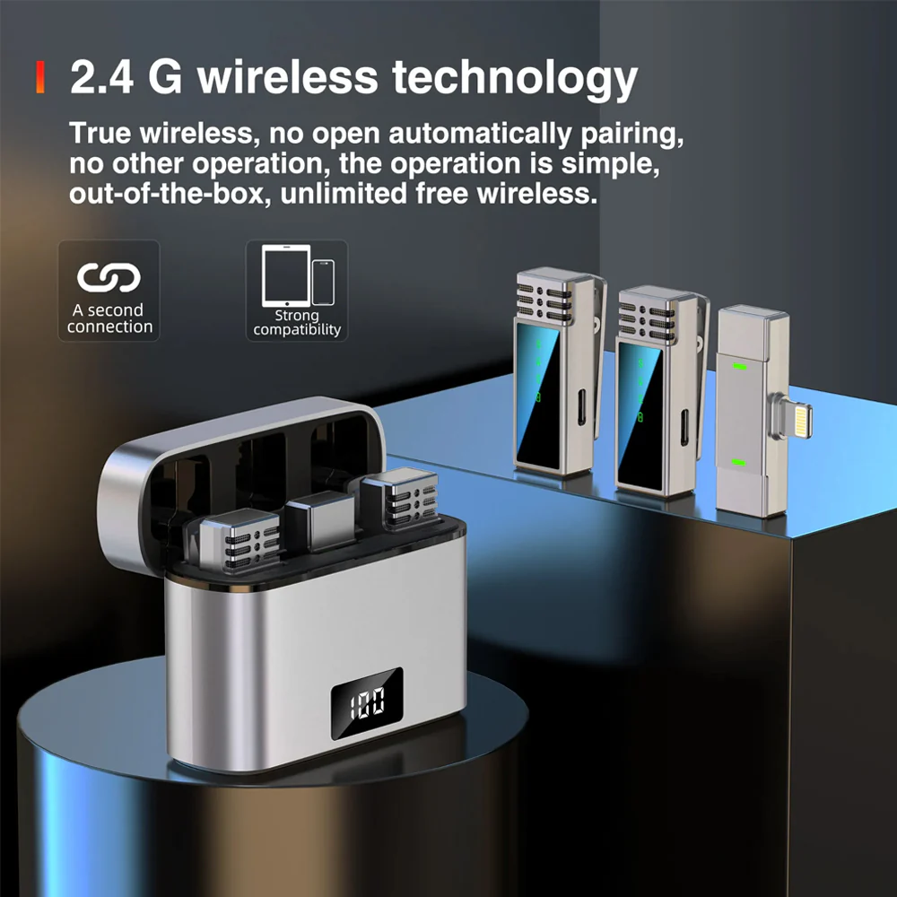 Jmary MW-15 Type-C 2.4GHz Dual Channel Wireless Microphone System - Image 9