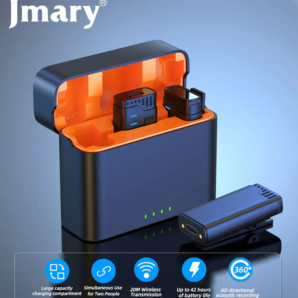 Jmary MW-16 3In1 2.4GHz Dual Channel Wireless Microphone System - Black - Image 7