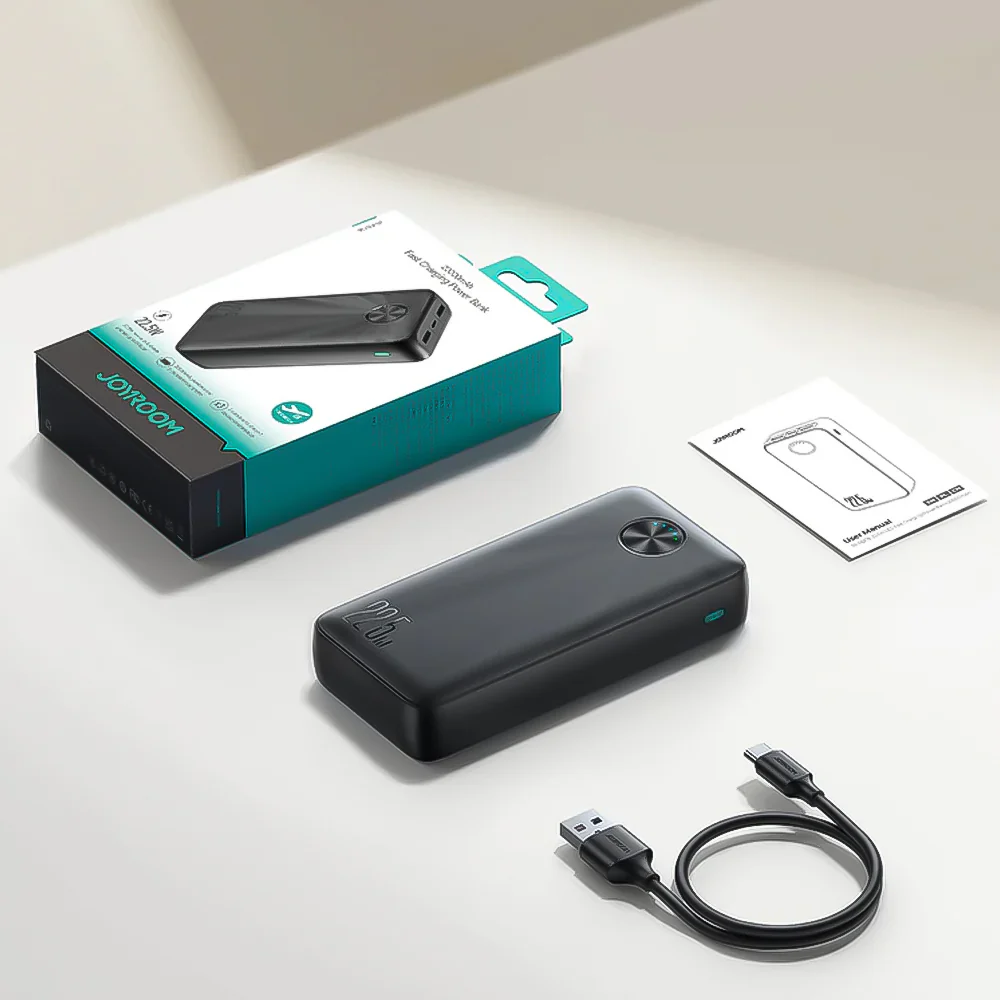 Joyroom JR-PBF16 Power Bank 2x USB + Type-C 22.5W Fast Charging 20000mAh - Black - Image 3
