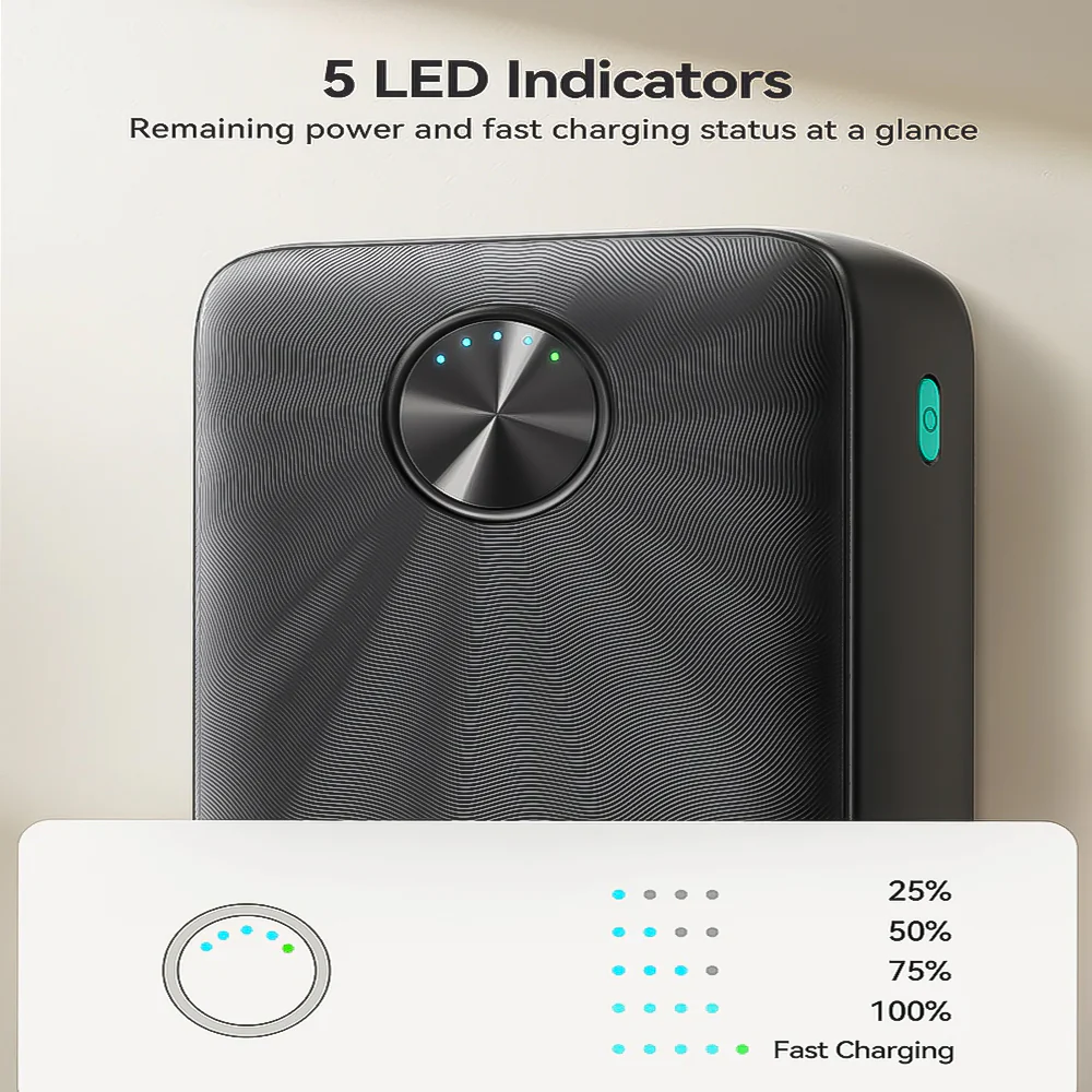 Joyroom JR-PBF16 Power Bank 2x USB + Type-C 22.5W Fast Charging 20000mAh - Black - Image 6