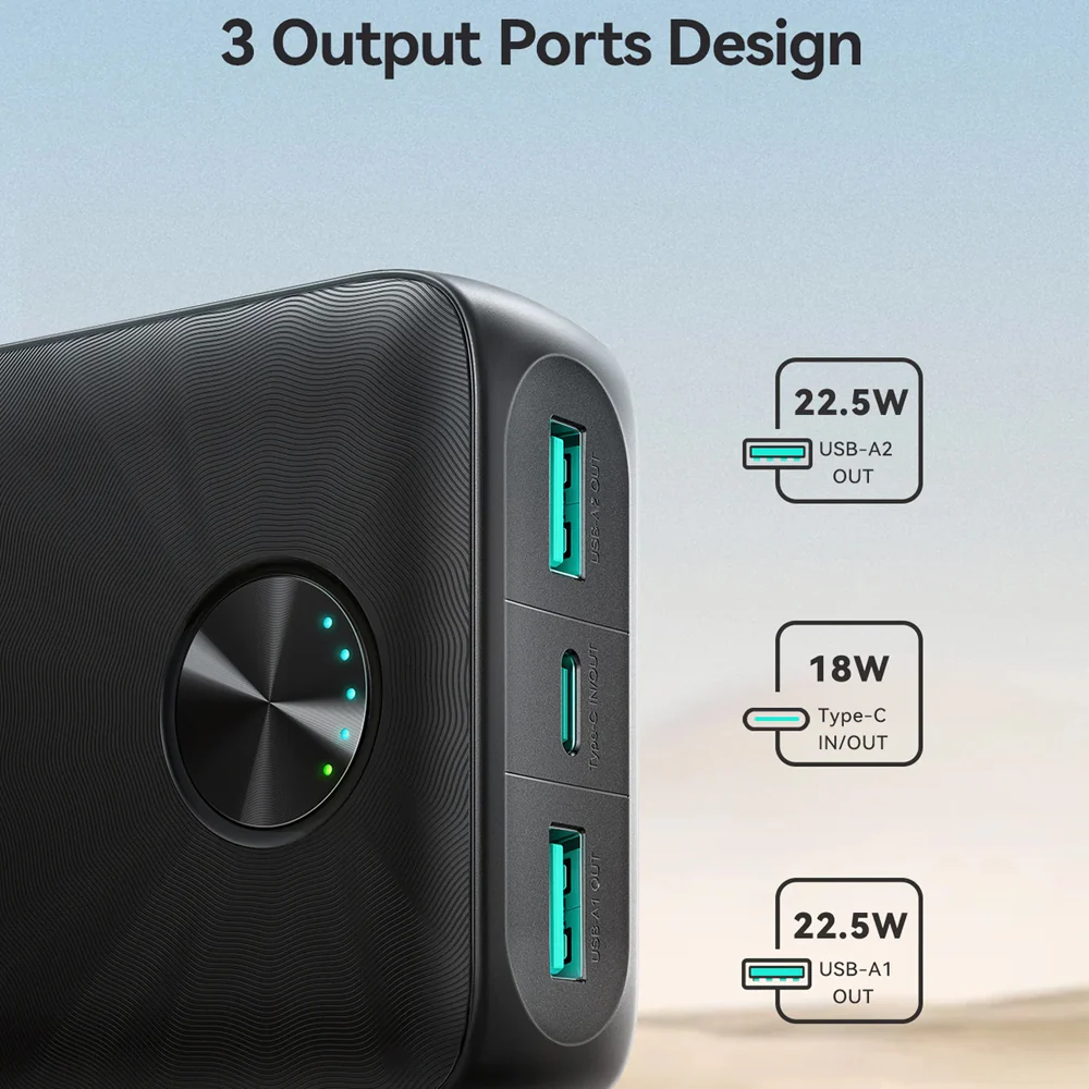 Joyroom JR-PBF16 Power Bank 2x USB + Type-C 22.5W Fast Charging 20000mAh - Black - Image 8