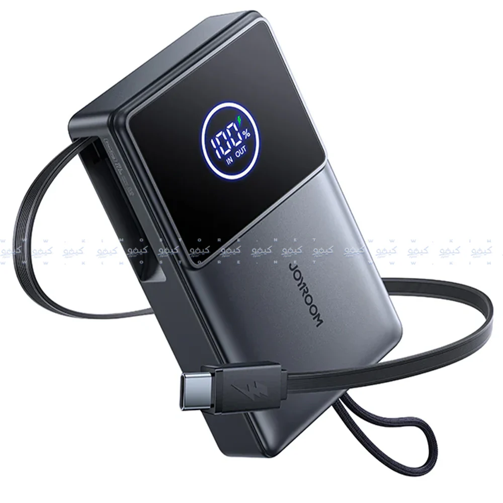 Joyroom Elva Series JR-PR1 Mini Power Bank Type-C 22.5W 10000mAh Built-in Retractable Type-C Cable - Black - Image 2