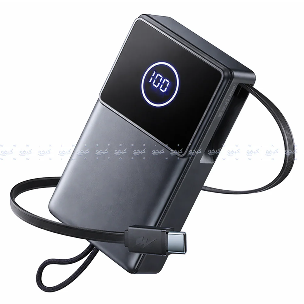 Joyroom Elva Series JR-PR1 Mini Power Bank Type-C 22.5W 10000mAh Built-in Retractable Type-C Cable - Black - Image 3