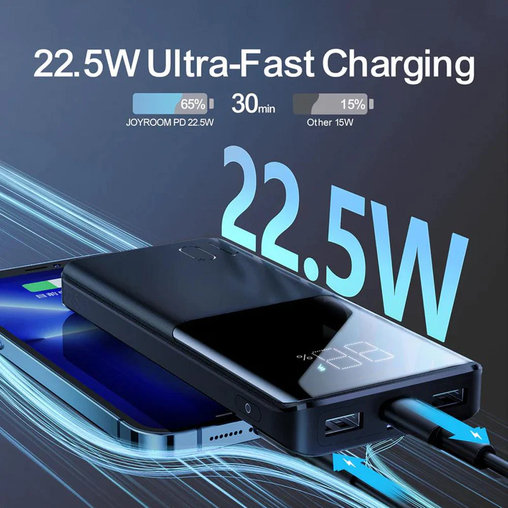 Joyroom JR-QP191 Power Bank 2x USB + Type-C + Micro 22.5W Fast Charging 10000mAh - Black - Image 5