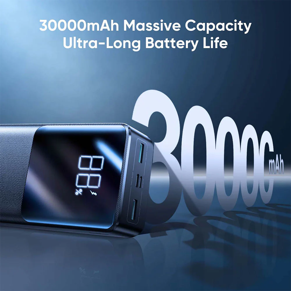 Joyroom JR-QP193 Power Bank 2x USB + Type-C + Micro 22.5W Fast Charging 30000mAh - Black - Image 4