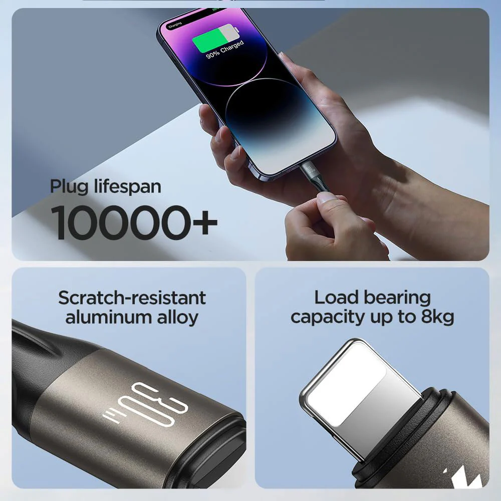 Joyroom S-A25 PD Type-C To Lightning Cable 30W Fast Charging 2m - Black - Image 2