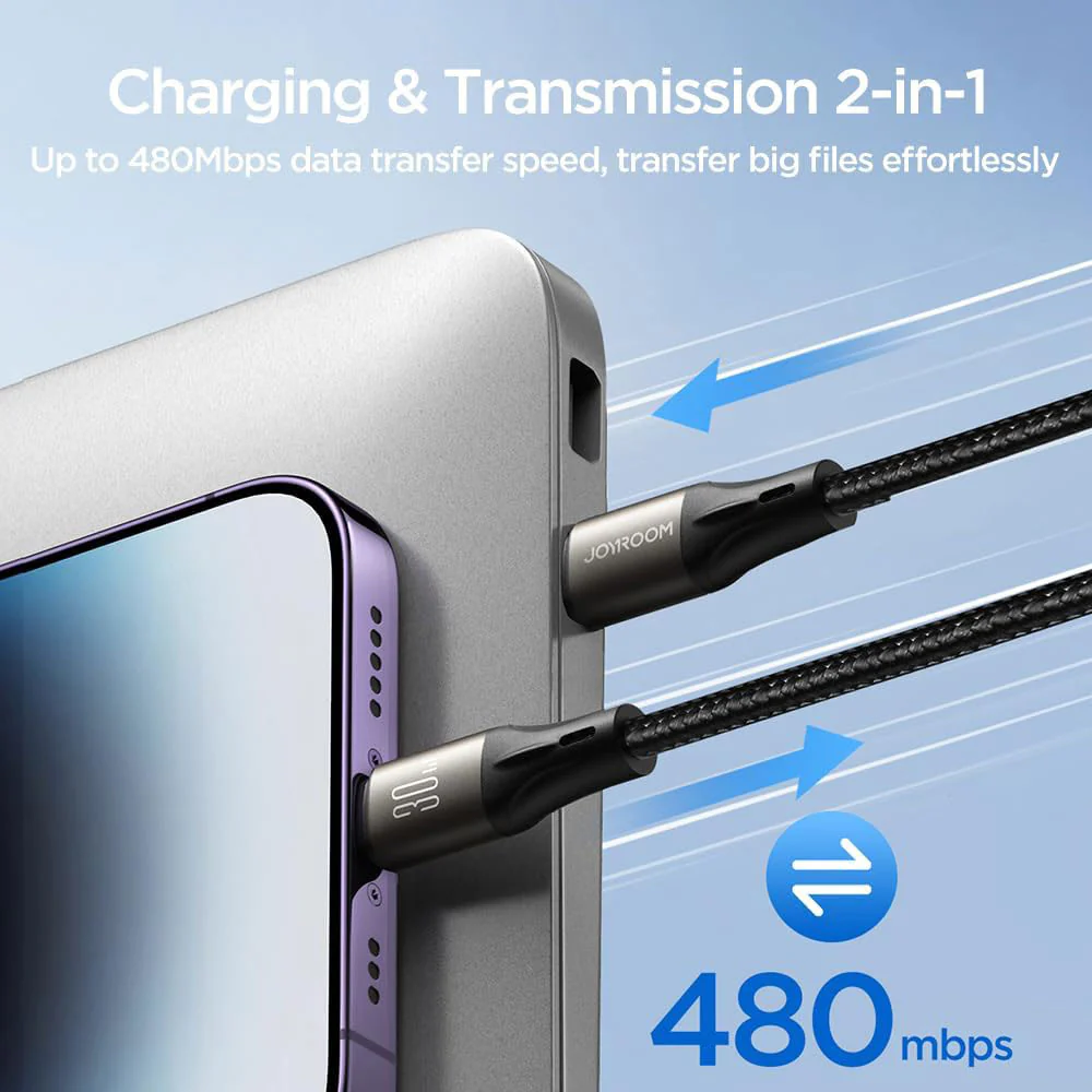 Joyroom S-A25 PD Type-C To Lightning Cable 30W Fast Charging 2m - Black - Image 5