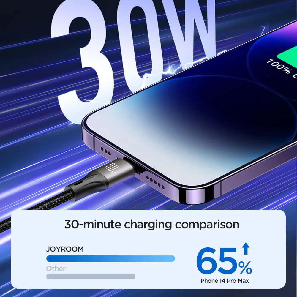 Joyroom S-A25 PD Type-C To Lightning Cable 30W Fast Charging 2m - Black - Image 8