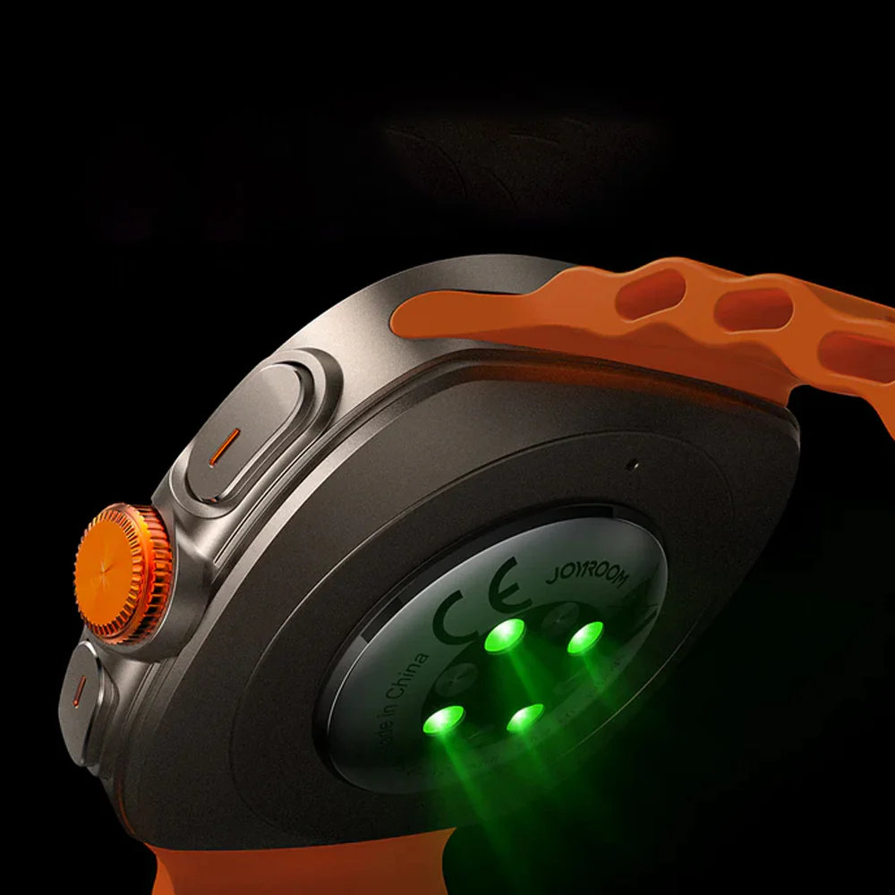 Joyroom Venture Series JR-FV2 Smart Watch Silver Case With Vitality Orange Strap & Extra White Strap - Image 8