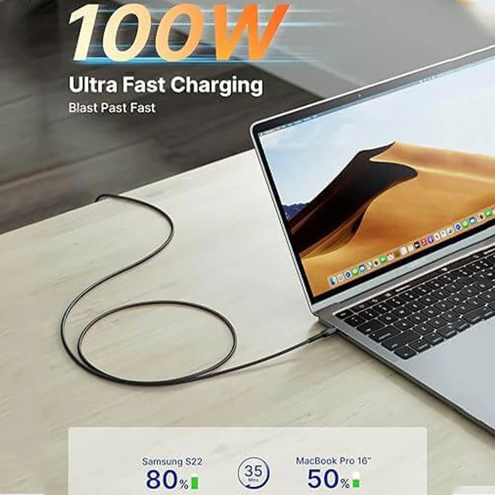 Jsaux CC0020 Type-C To Type-C Cable 100W Fast Charging 1m - Image 4