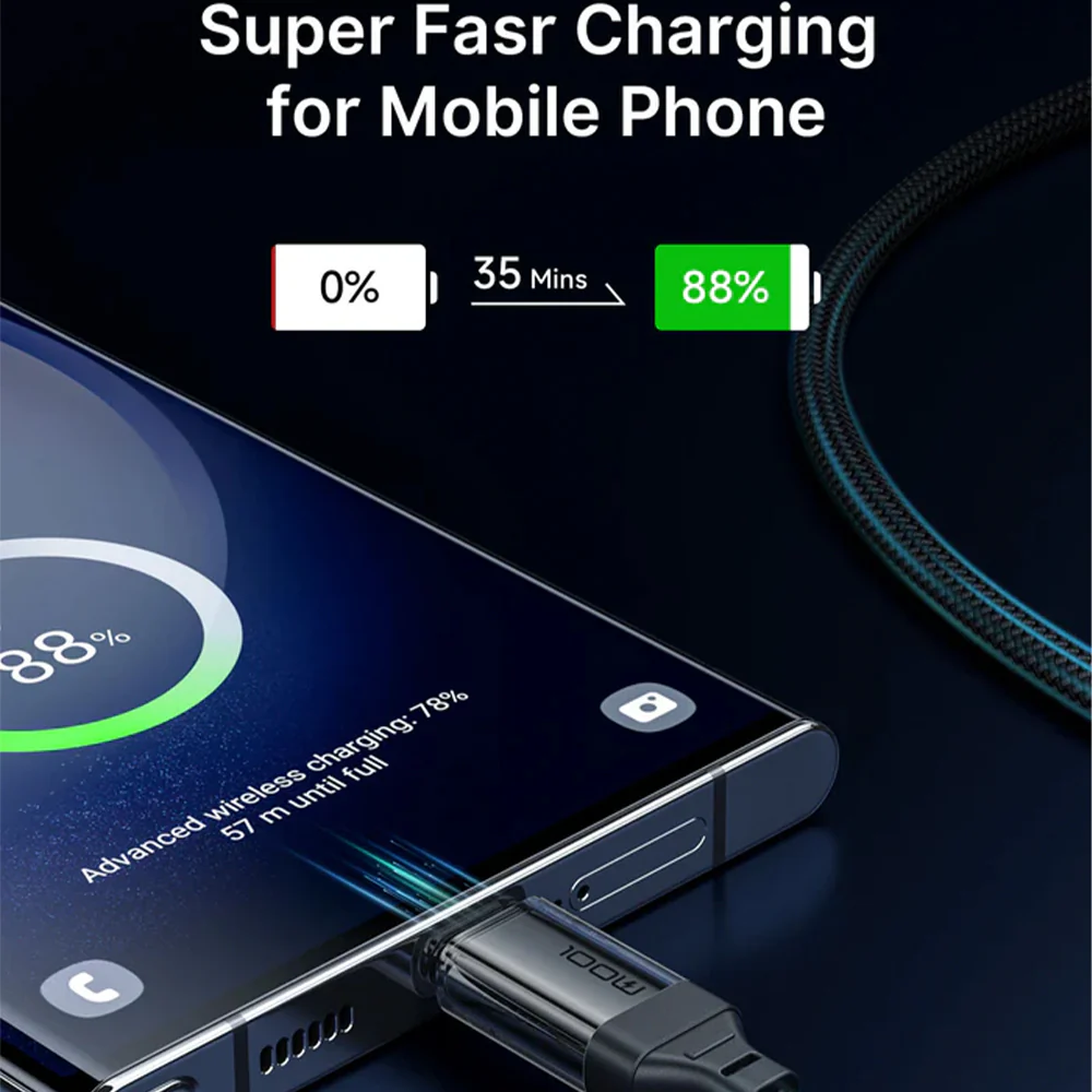 Jsaux CC0057 Type-C To Type-C Cable 100W Fast Charging 2m - Black - Image 6