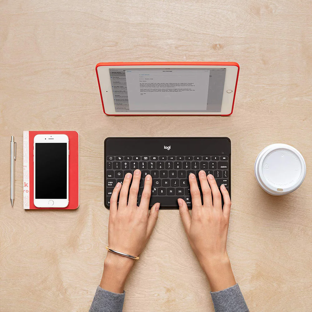 Logitech Keys To Go Slim Rechargeable Dual Mode Bluetooth Wireless Keyboard English - Image 10