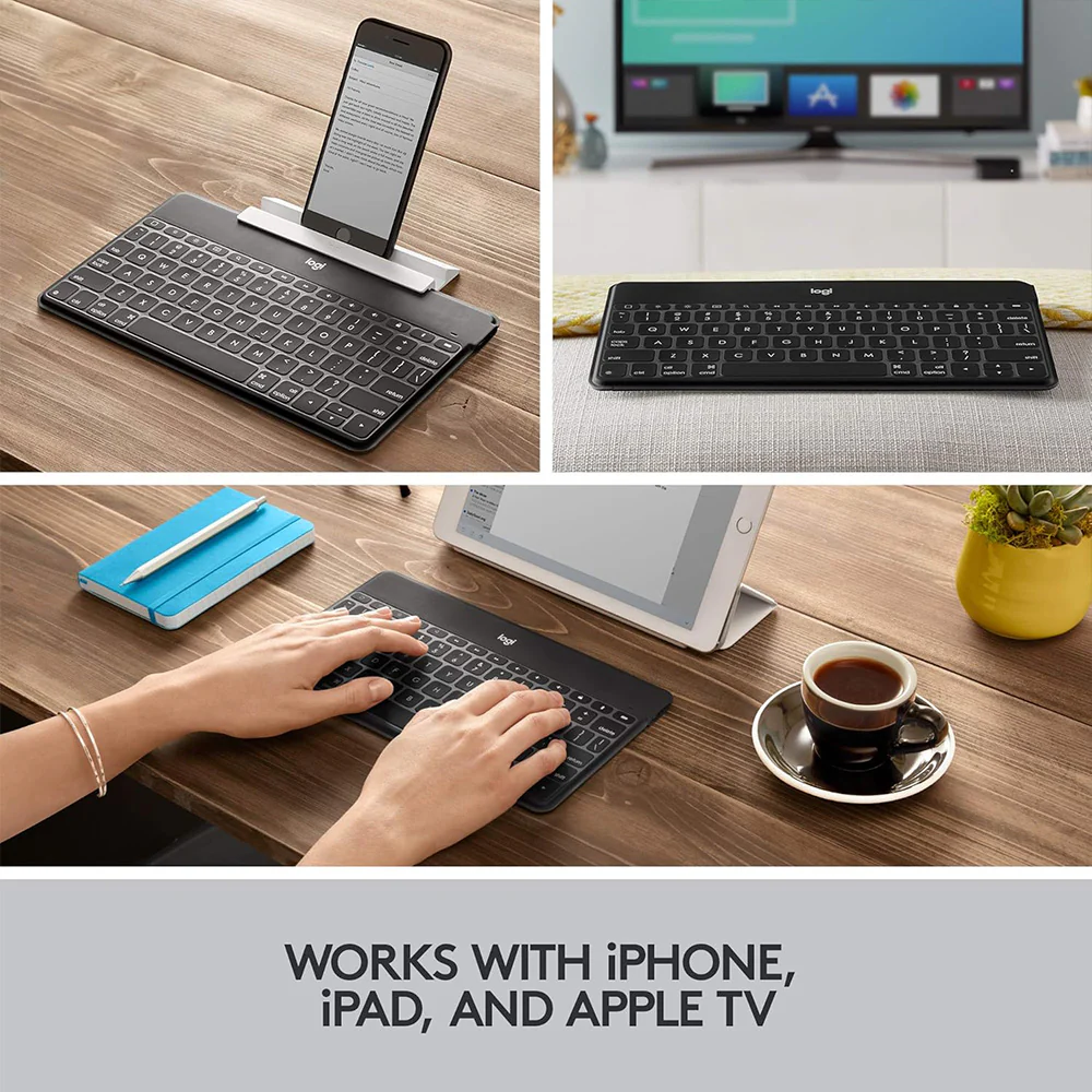 Logitech Keys To Go Slim Rechargeable Dual Mode Bluetooth Wireless Keyboard English - Image 6