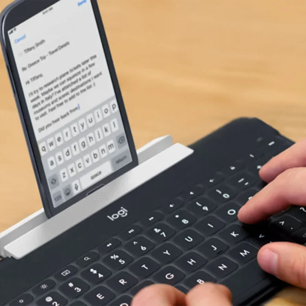 Logitech Keys To Go Slim Rechargeable Dual Mode Bluetooth Wireless Keyboard English - Image 9