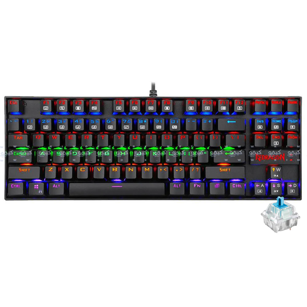 Redragon Kumara K552-KB Blue Switch Wired Rainbow Gaming Keyboard English & Arabic