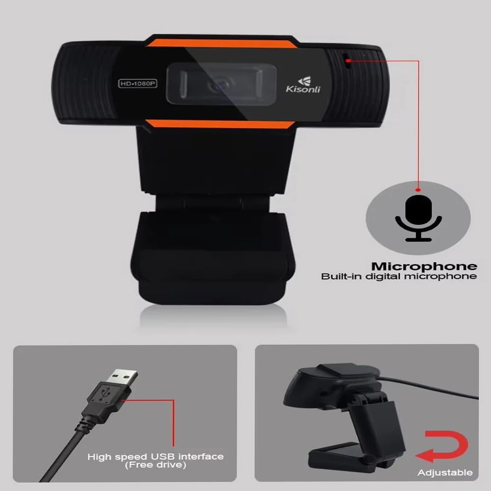 Kisonli HD-1085 FHD Webcam - Image 6