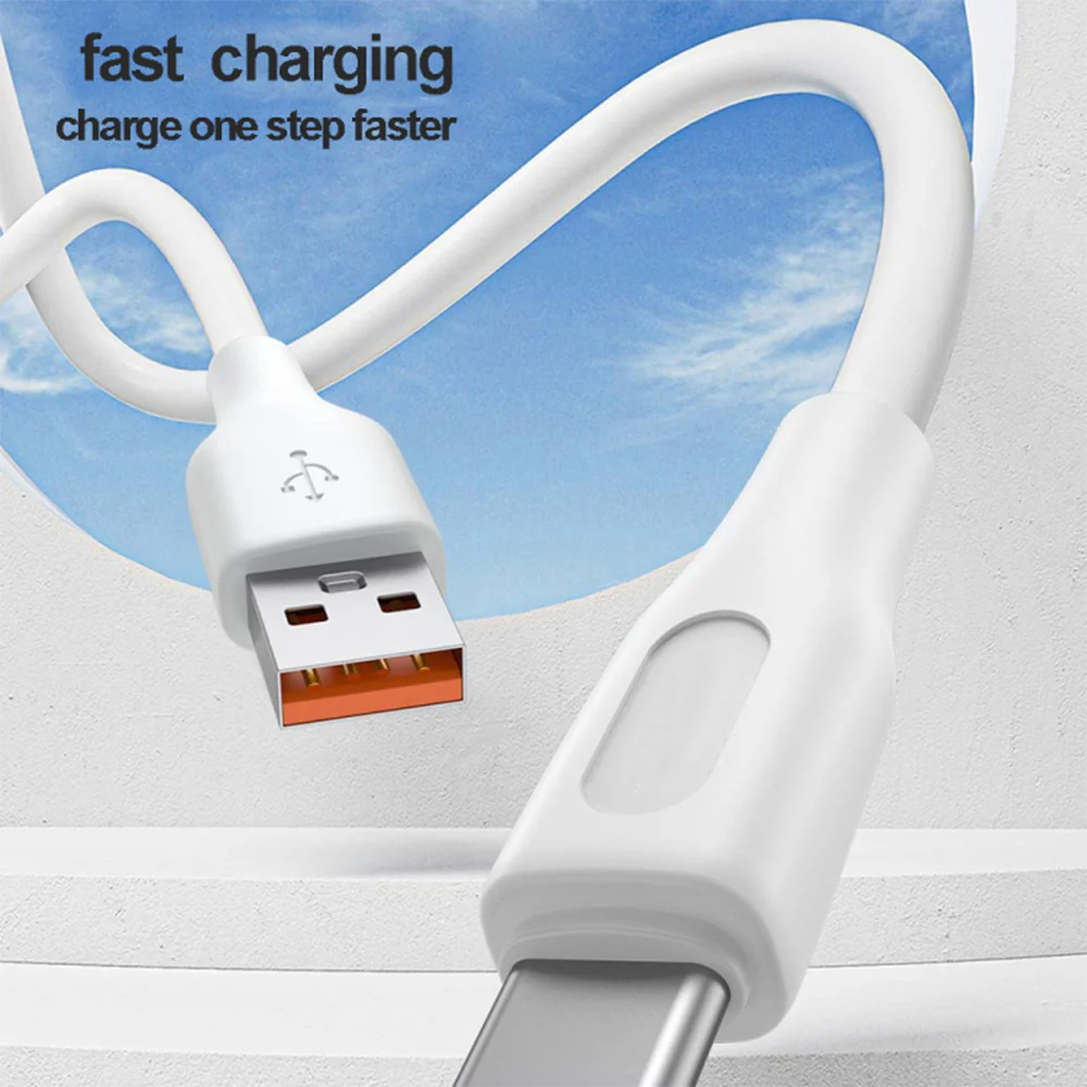 Kivee Basike CT12-1C USB To Type-C Cable 6A 120W Fast Charging 1m - White - Image 3