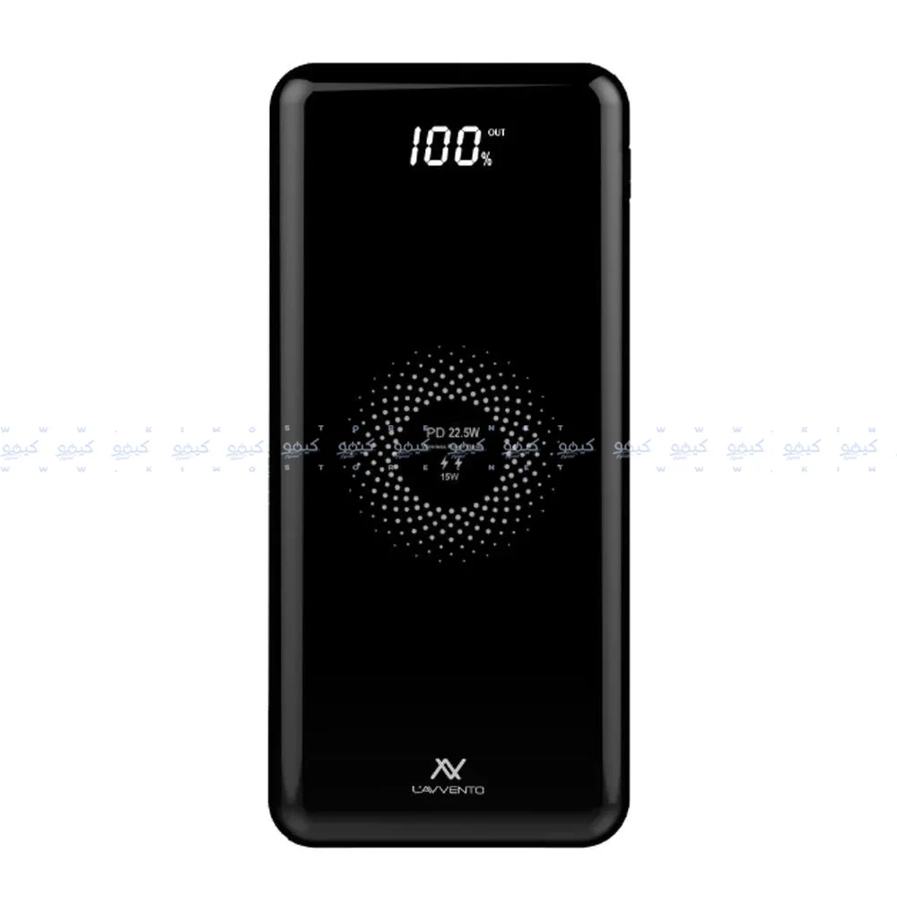 Lavvento MP125 QI Wireless Power Bank 2x USB + Micro + Type-C 22.5W Fast Charging 10000mAh - Black - Image 2