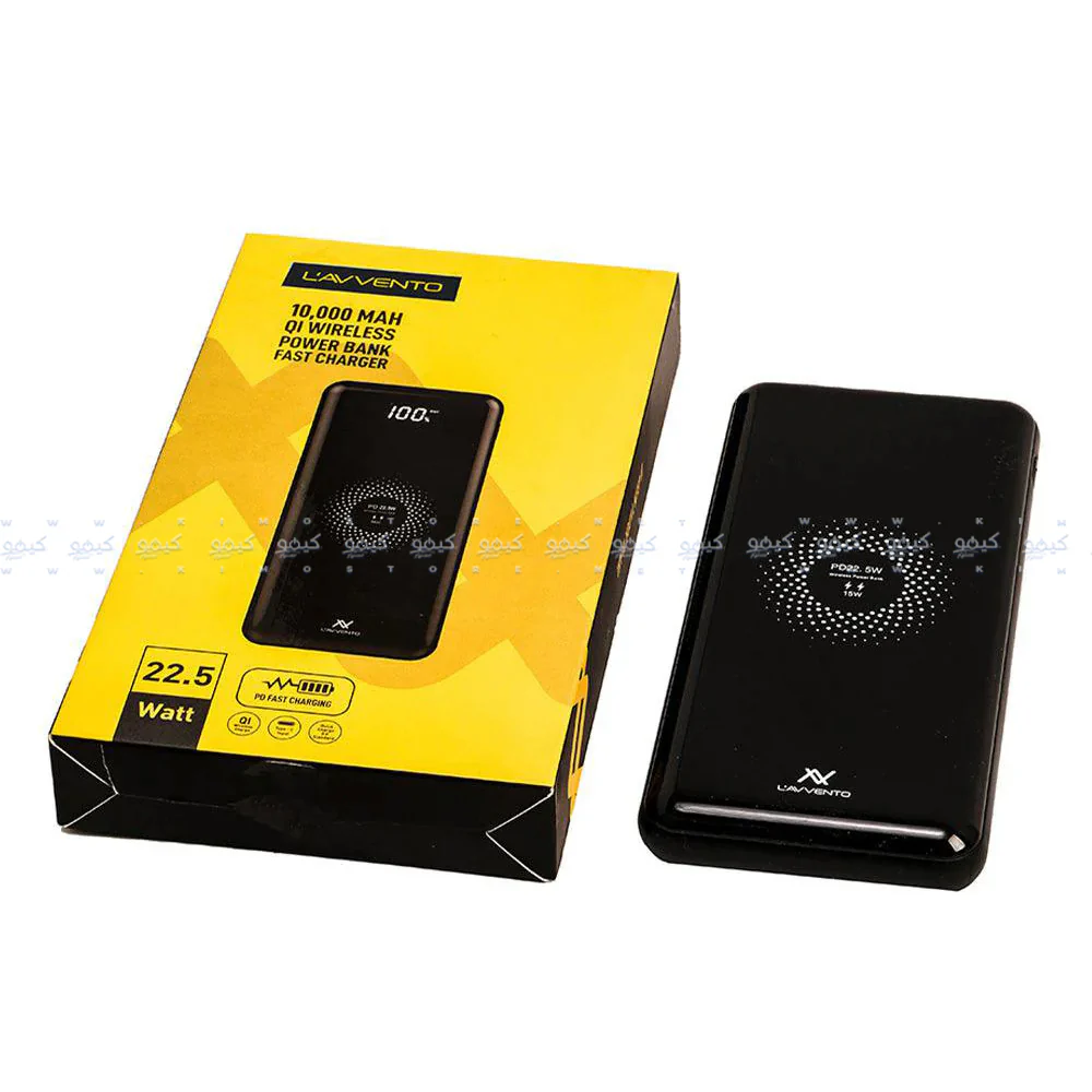 Lavvento MP125 QI Wireless Power Bank 2x USB + Micro + Type-C 22.5W Fast Charging 10000mAh - Black - Image 7