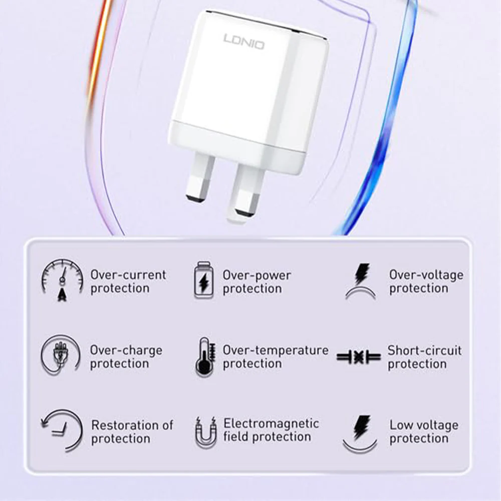 Ldnio A2528C Wall Charger 2x Type-C + Type-C Cable 35W Fast Charging - Image 4
