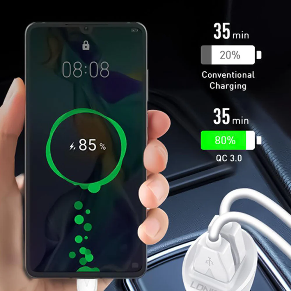 Ldnio C511Q Car Charger 2x QC3.0 USB 36W Fast Charging - Image 8