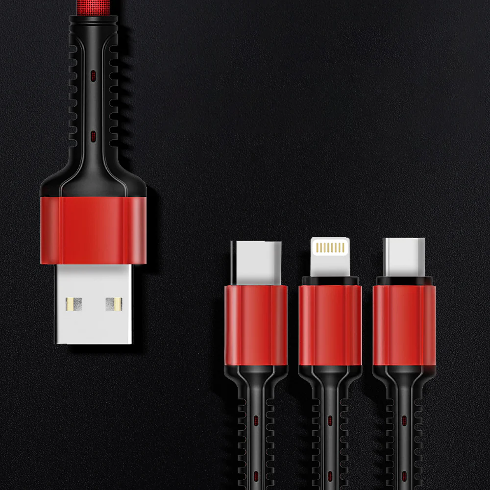 Ldnio LC93 USB To Type-C + Micro + Lightning 3in1 Cable 3.4A Fast Charging 1.2m - Image 3