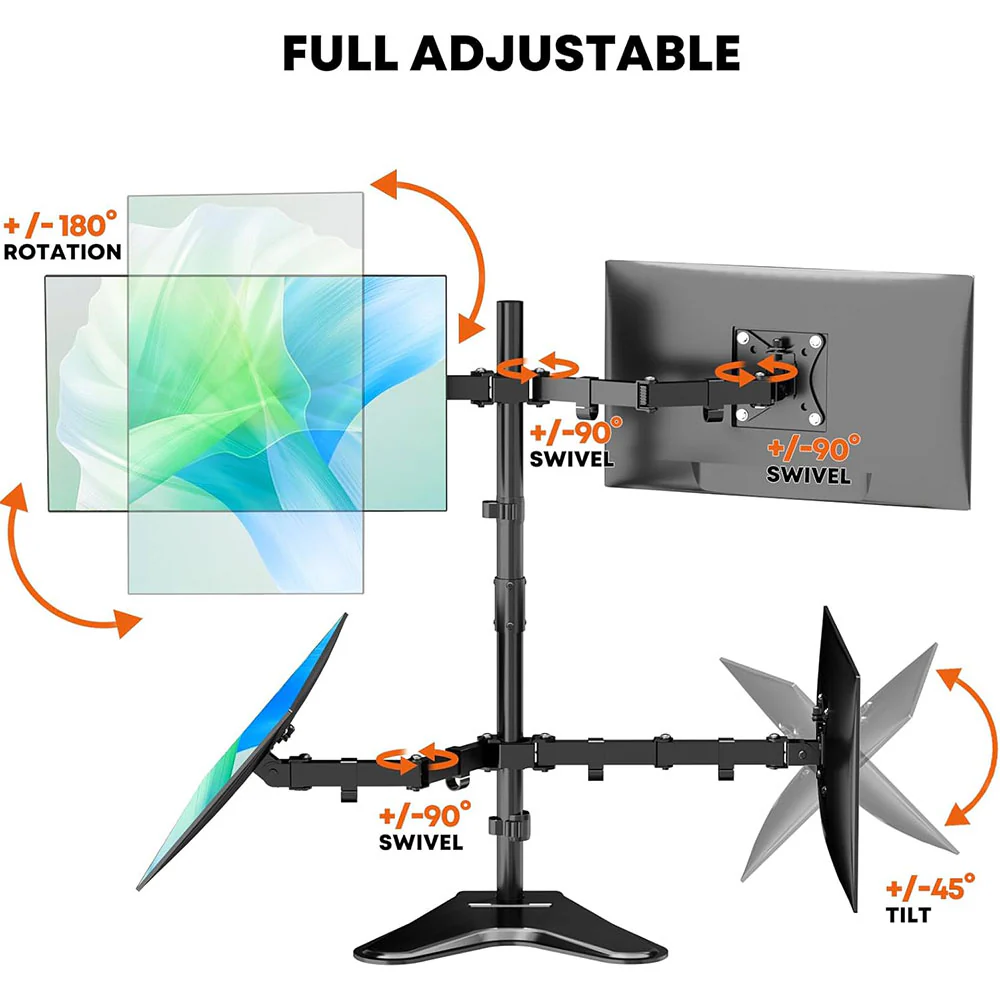 LDT91-T048 Quad Arm Full Motion Monitor Stand - Image 2