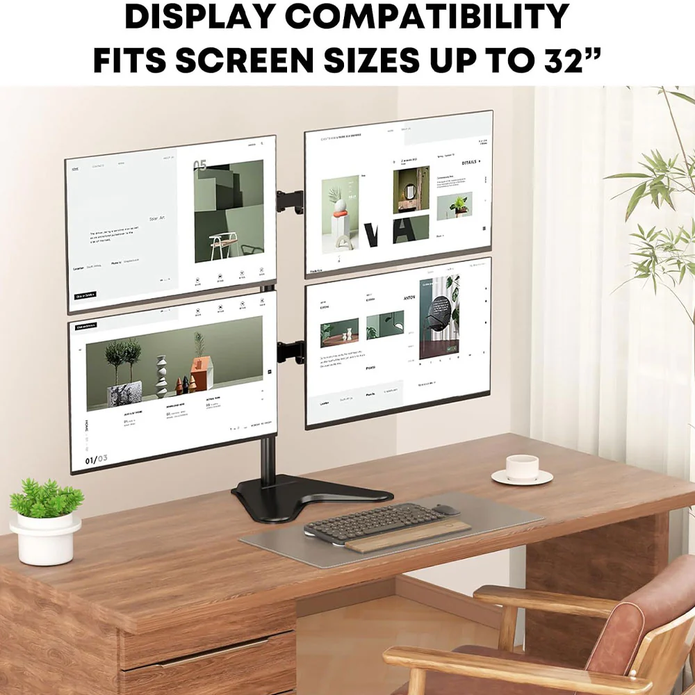 LDT91-T048 Quad Arm Full Motion Monitor Stand - Image 5