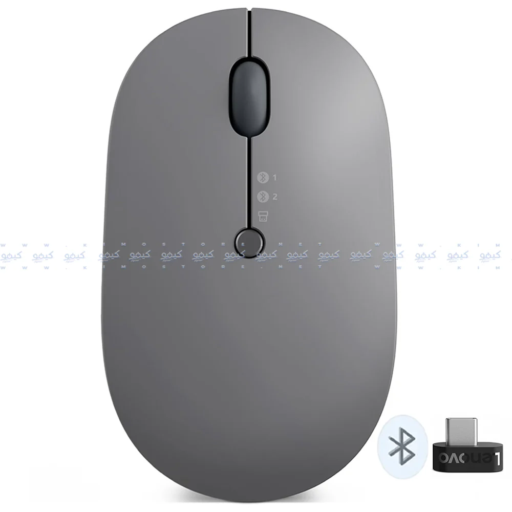 Lenovo Go Triple Mode Rechargeable Bluetooth Wireless Mouse 2400Dpi - Storm Grey