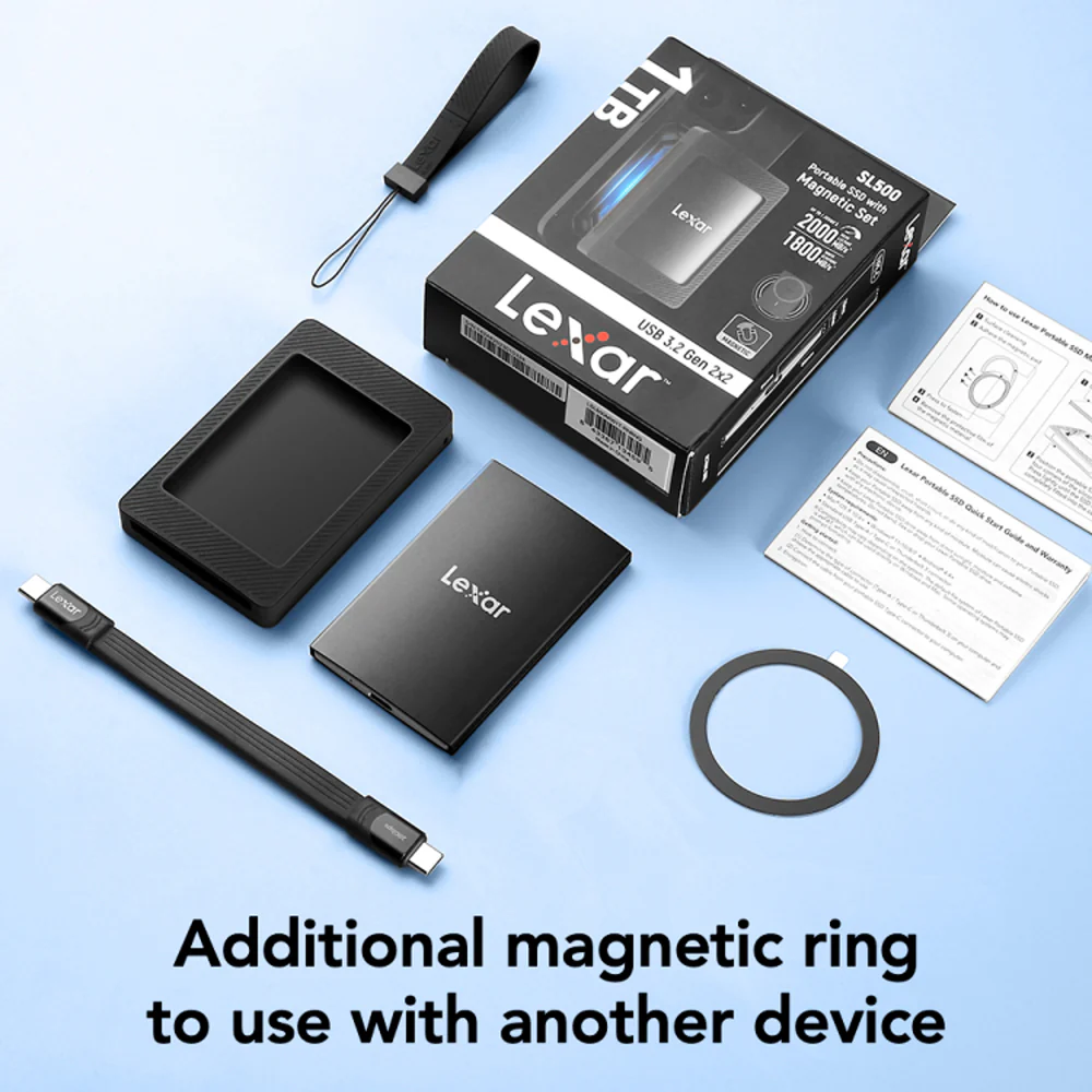 Lexar SL500 1TB Portable External SSD Drive With Magnetic Set - Image 9