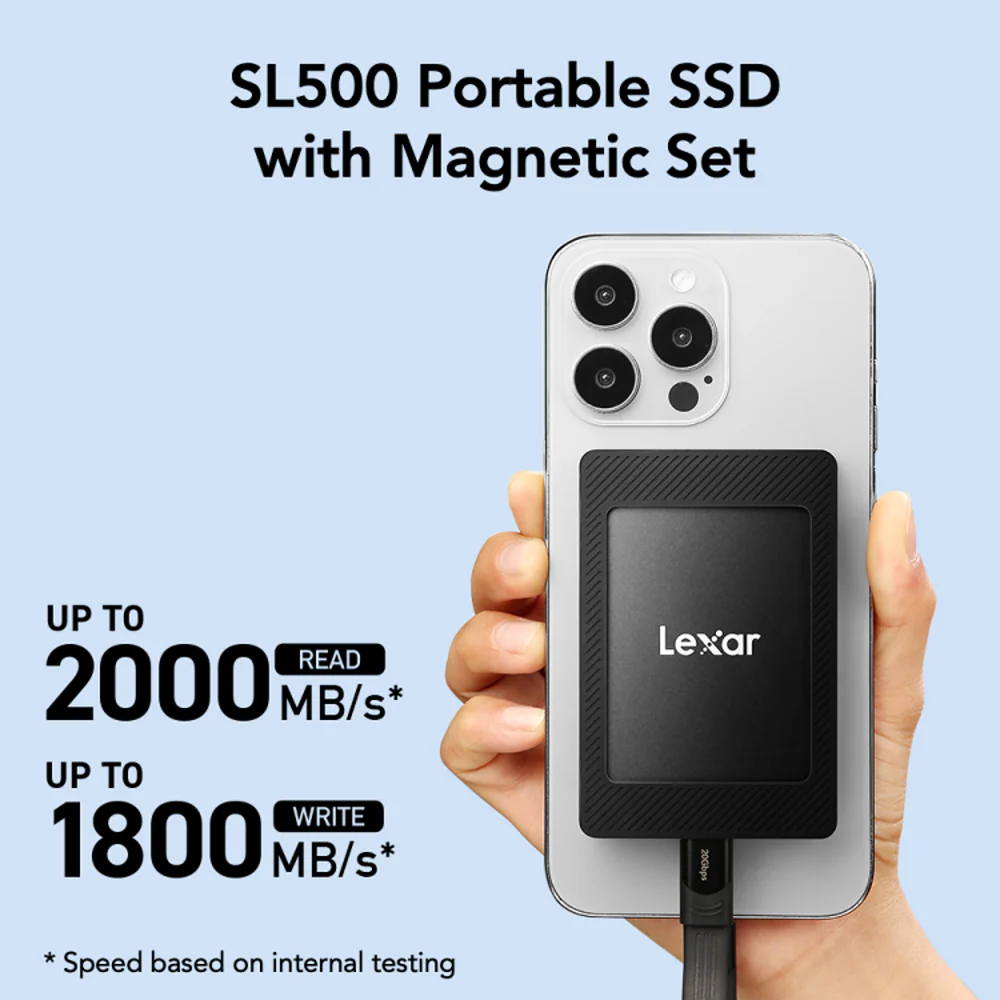 Lexar SL500 2TB Portable External SSD Drive With Magnetic Set - Image 7