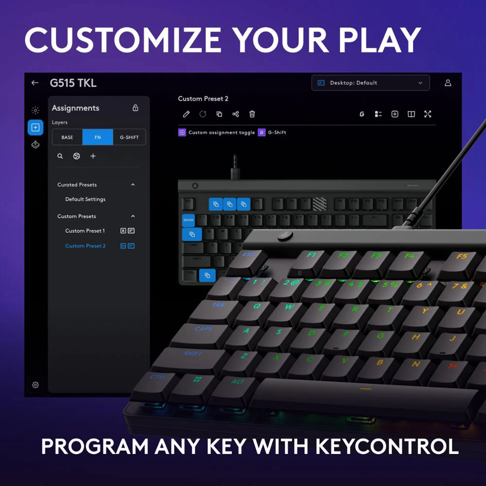 Logitech G515 TKL Wired Gaming Keyboard English & Arabic - Image 9
