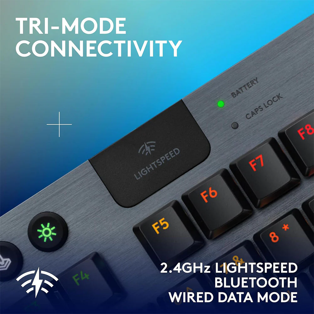 Logitech G915 X Lightspeed TKL Tactile Switch Triple Mode Bluetooth Wireless & Wired RGB Gaming Keyboard English - Black - Image 13