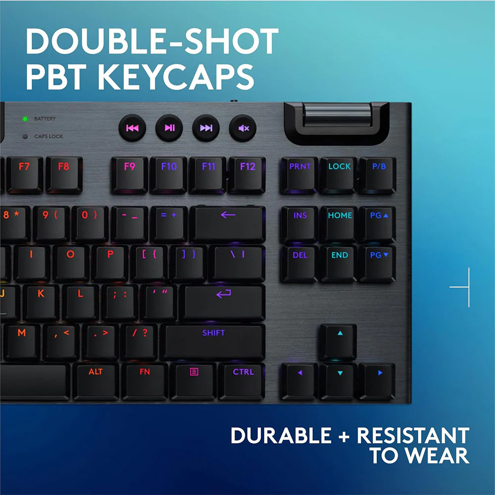 Logitech G915 X Lightspeed TKL Tactile Switch Triple Mode Bluetooth Wireless & Wired RGB Gaming Keyboard English - Black - Image 7