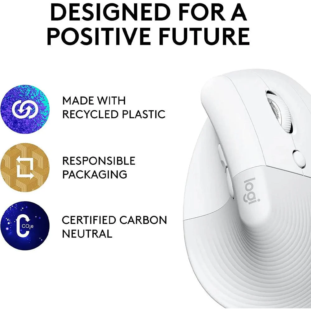 Logitech Lift Vertical Ergonomic Dual Mode Bluetooth Wireless Mouse 4000Dpi - Image 20
