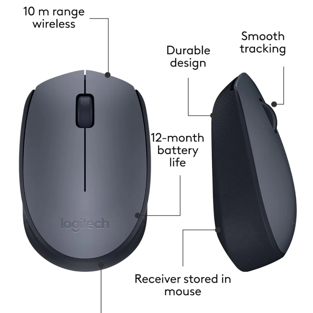 Logitech M170 Wireless Mouse 1000Dpi - Gray - Image 5