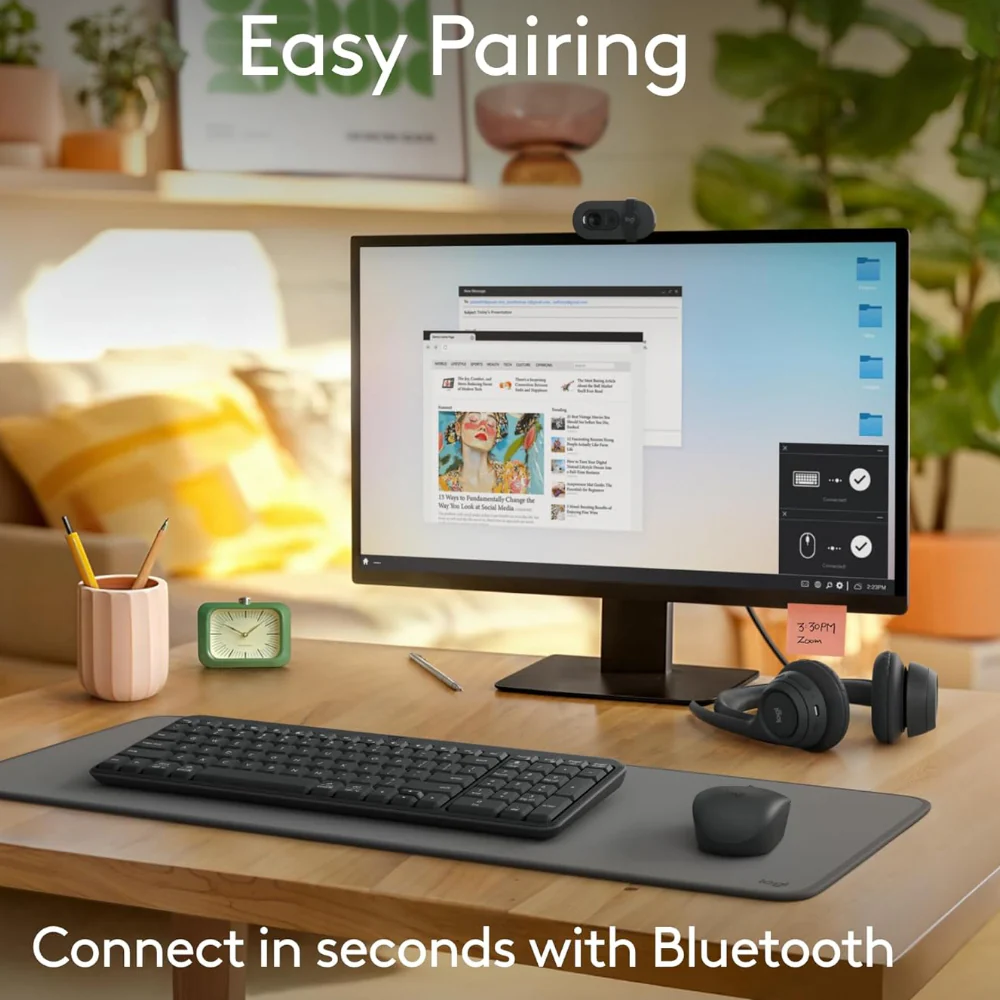 Logitech MK250 Combo Dual Mode Bluetooth Wireless Keyboard + Mouse English & Arabic - Graphite - Image 9