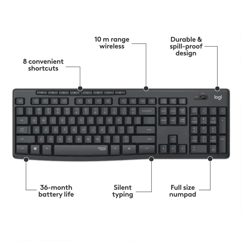 Logitech MK295 Wireless Keyboard + Mouse Combo English & Arabic - Image 6