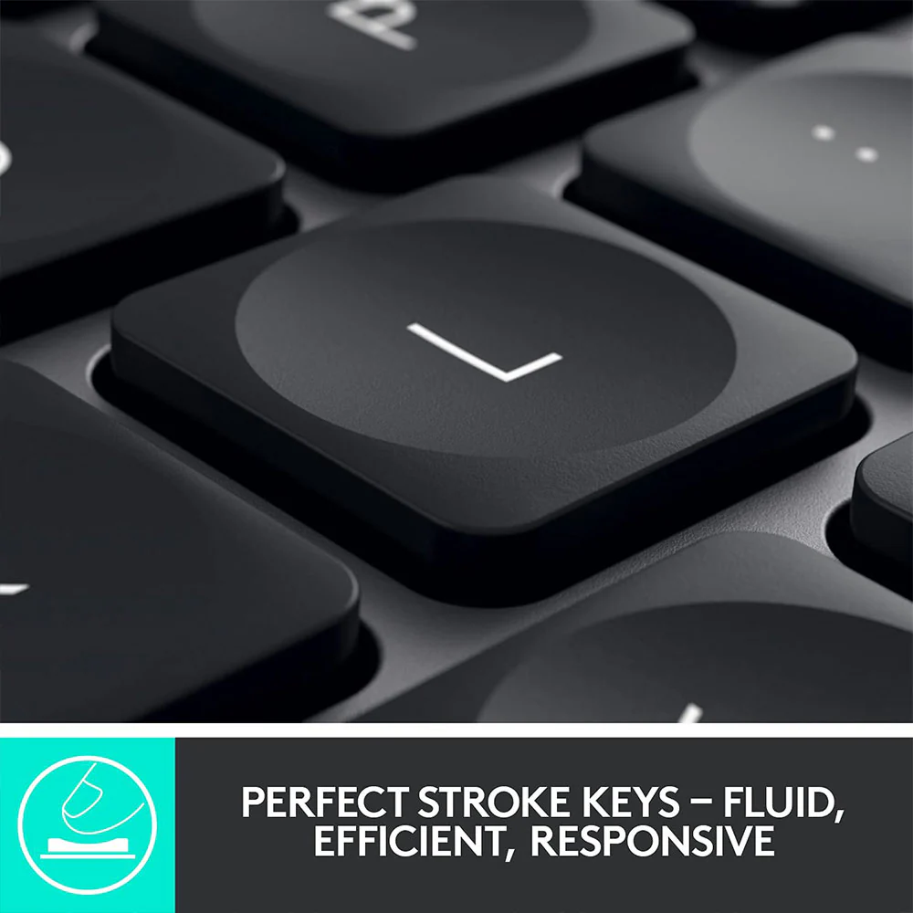 Logitech MX Keys S Rechargeable Dual Mode Bluetooth Wireless Keyboard English & Arabic - Graphite - Image 7