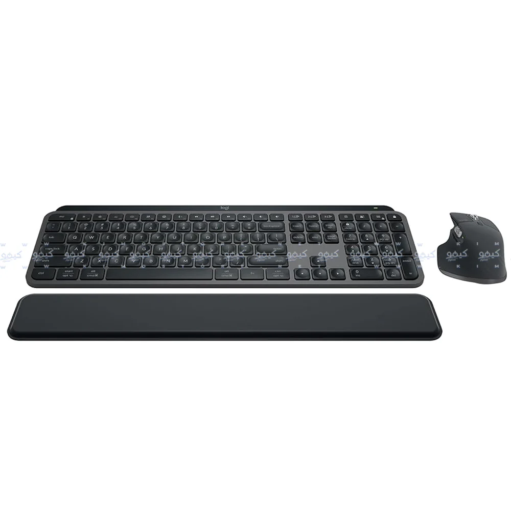 Logitech MX Keys S Dual Mode Bluetooth Wireless Keyboard + Mouse + Palm Rest Combo English & Arabic - Graphite - Image 5