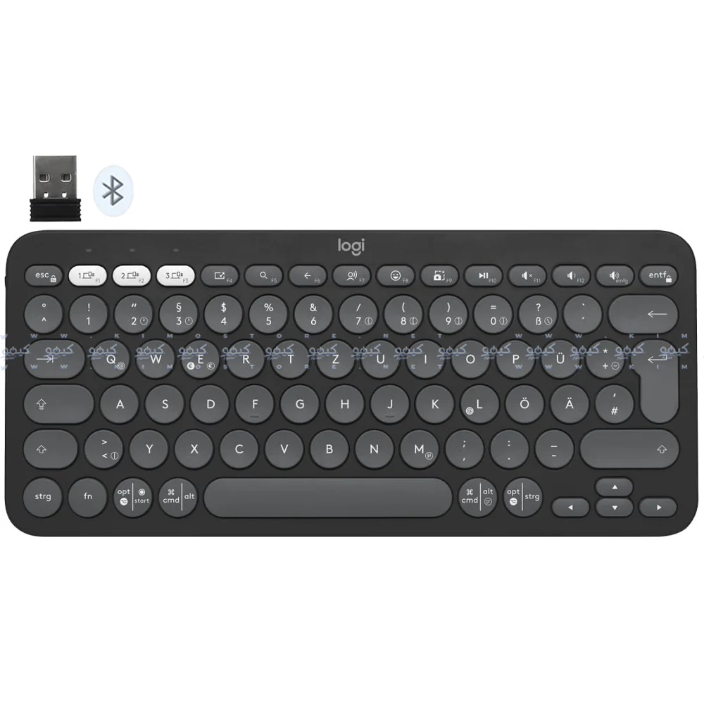 Logitech Pebble Keys 2 K380S Dual Mode Bluetooth Wireless Keyboard English & Arabic - Graphite