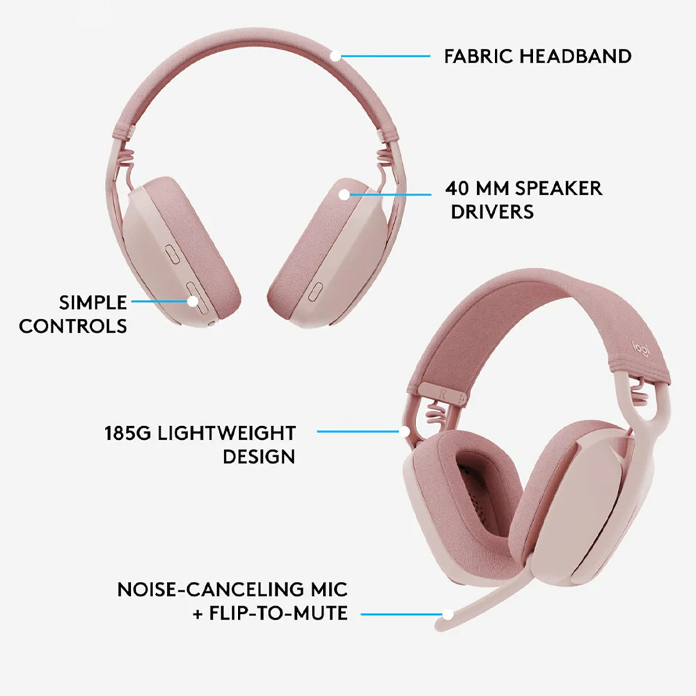 Logitech Zone Vibe 100 Bluetooth Wireless Headset With Noise-Cancelling Mic - Image 16